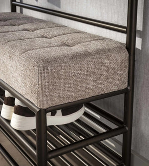 Garderobebank Luno 100cm / Drift brown sfeerbeeld 2 - Industrial Home