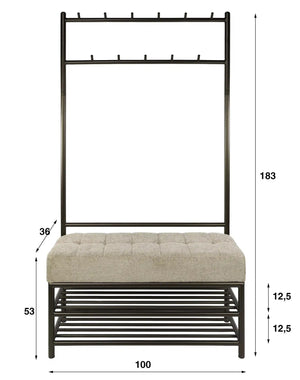 Garderobebank Luno 100cm / Drift brown sfeerbeeld 3 - Industrial Home