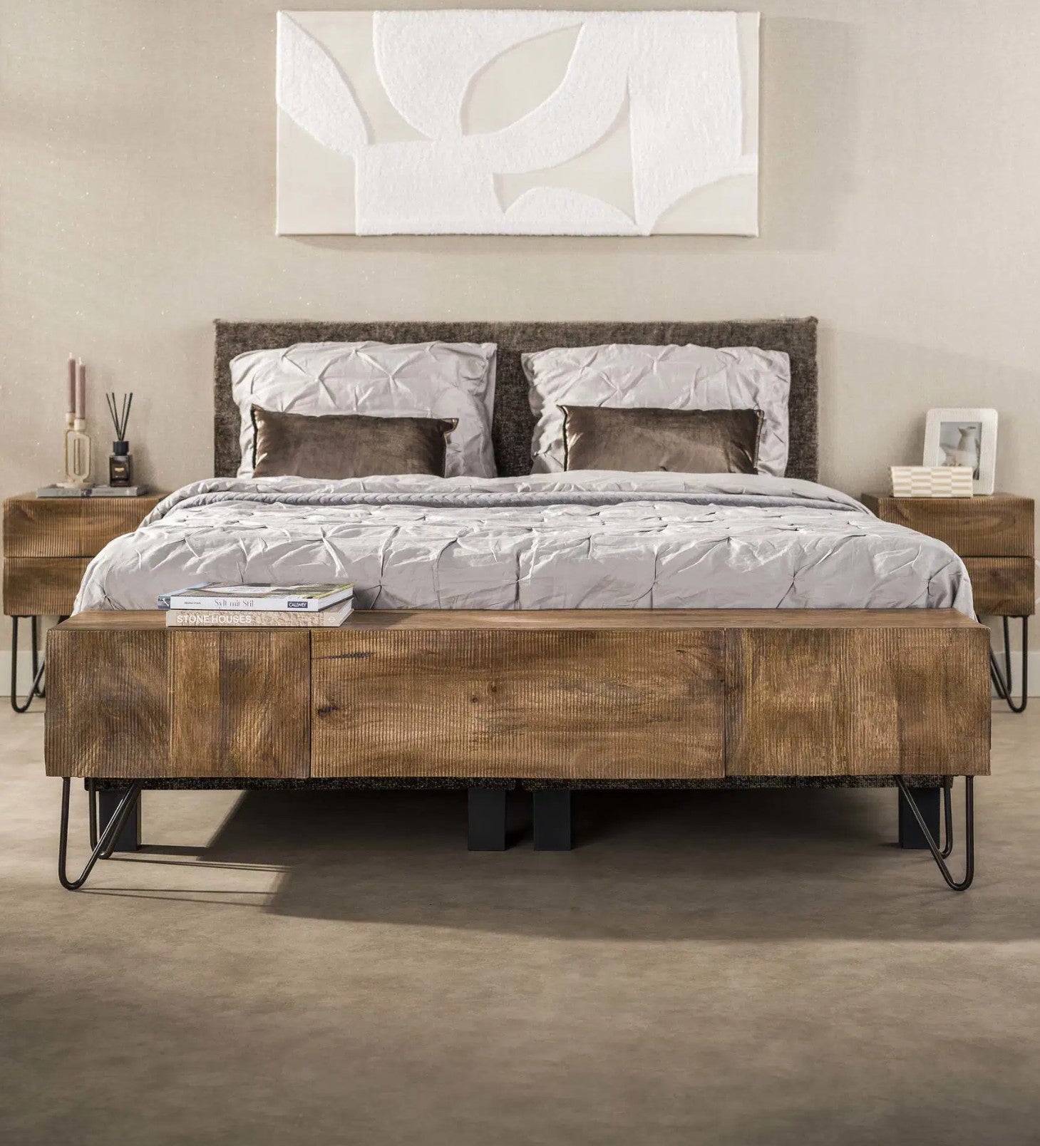 TV-meubel Ocean / Massief mango zand