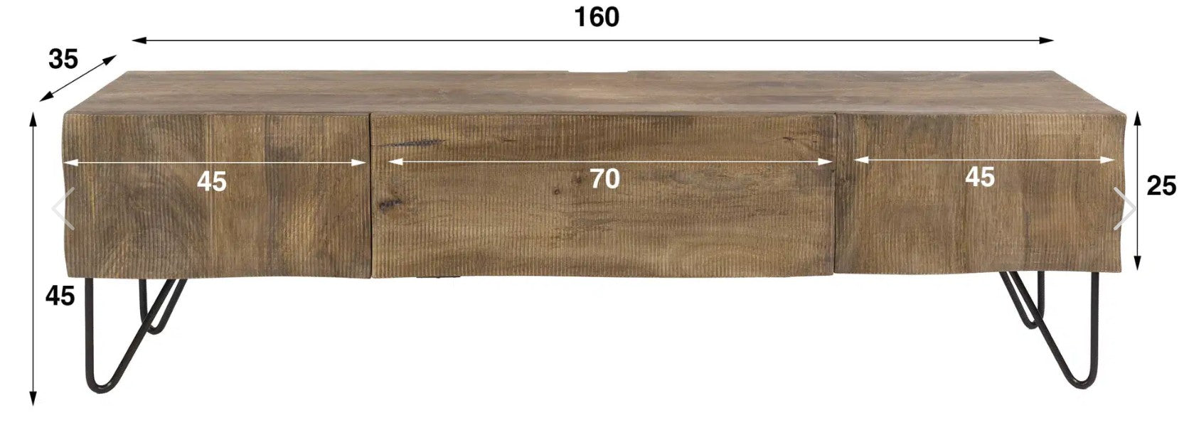 TV-meubel Ocean / Massief mango zand