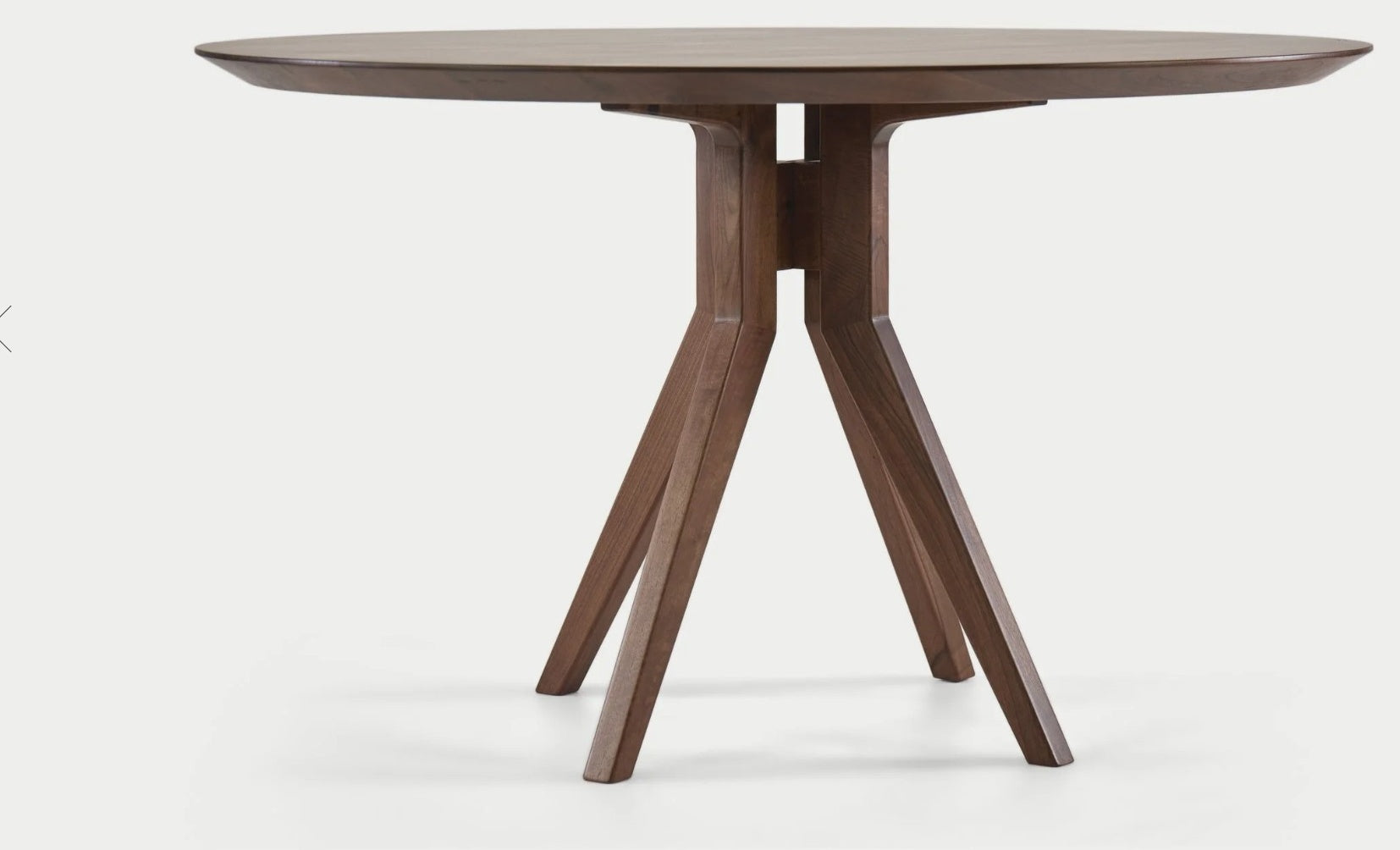 Walnoot houten eettafel - Rond - Amea walnoot onderstel