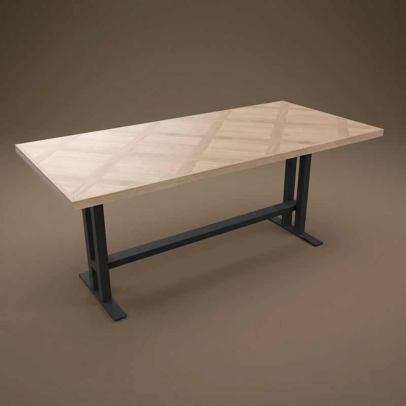 Versailles eiken visgraat eettafel - Recht - K onderstel | Industrial Home