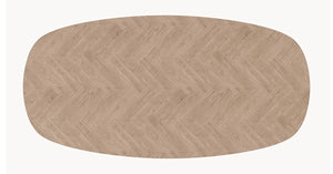 Visgraat eiken eettafel - Deens Recht - Matrix metaal — afbeelding 7 | Industrial Home