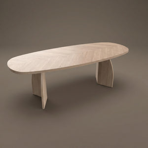 Visgraat eiken eettafel - Deens Recht - V Eiken - foto 2