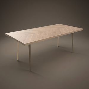 Visgraat eiken eettafel - Recht - Triangle Eiken | Industrial Home