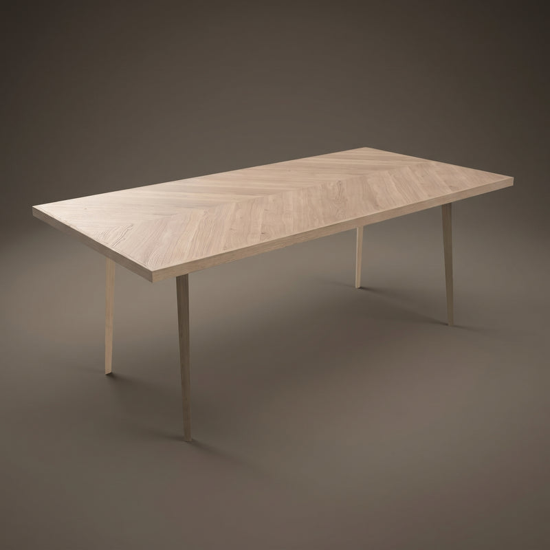 Visgraat eiken eettafel - Recht - Triangle Eiken | Industrial Home