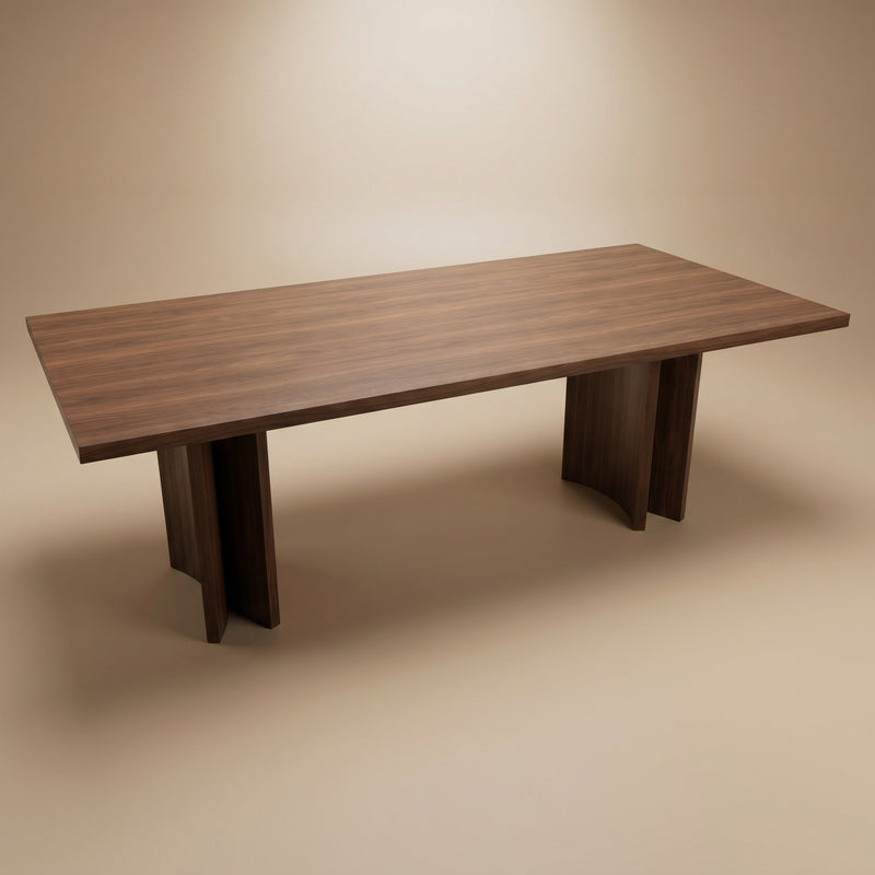 Walnoot eettafel - Recht - Double Moon Walnoot- Japandi | Industrial Home