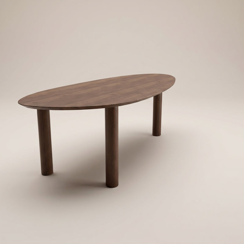 Walnoot eettafel - Kiezel A - Pole walnoot — massief walnoot