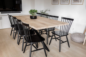 Verlengbare rechte eiken eettafel sfeerbeeld 12 - Industrial Home