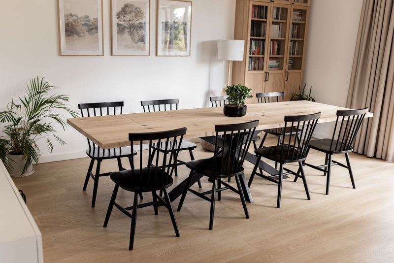 Verlengbare rechte eiken eettafel - Industrial Home