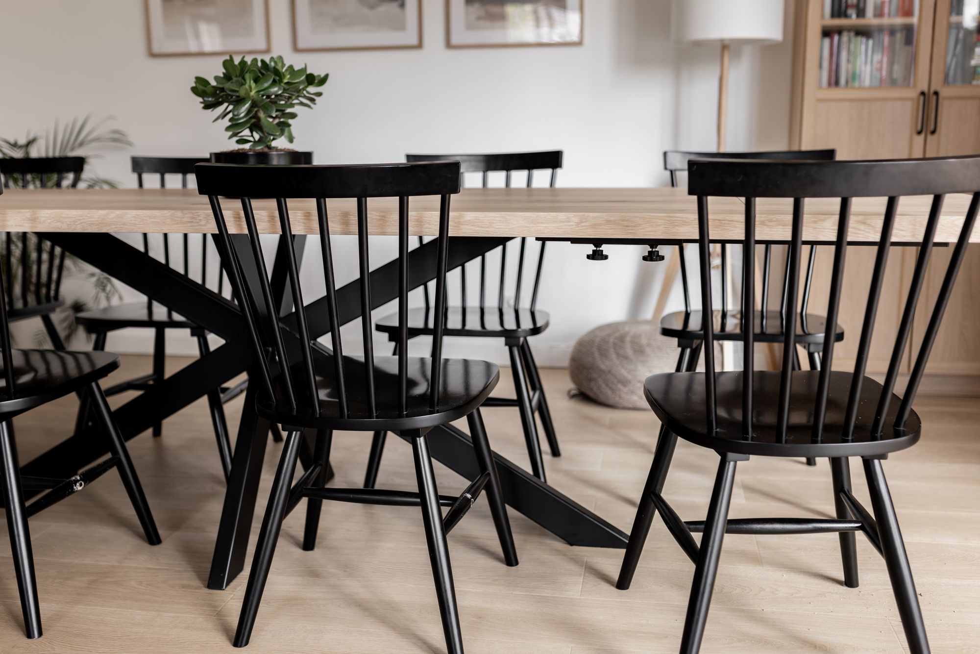 Verlengbare rechte eiken eettafel