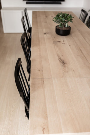 Verlengbare rechte eiken eettafel sfeerbeeld 6 - Industrial Home
