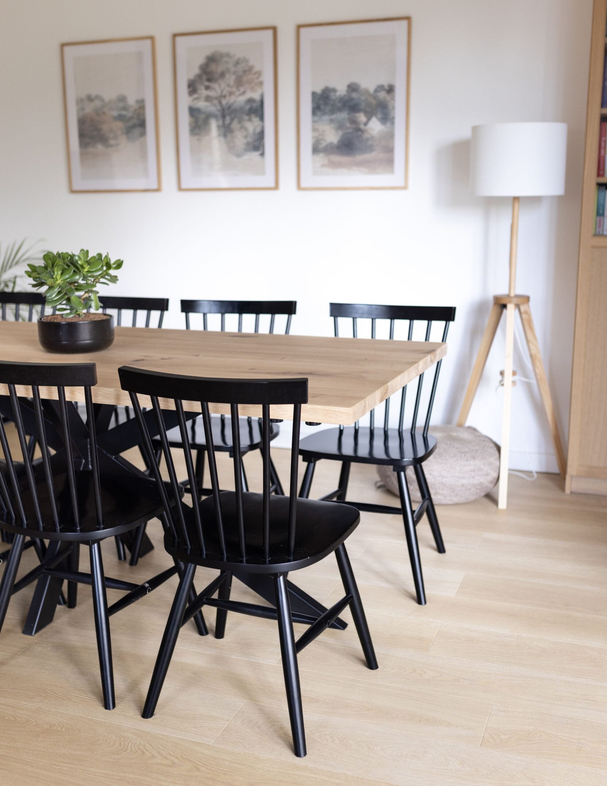 Verlengbare rechte eiken eettafel