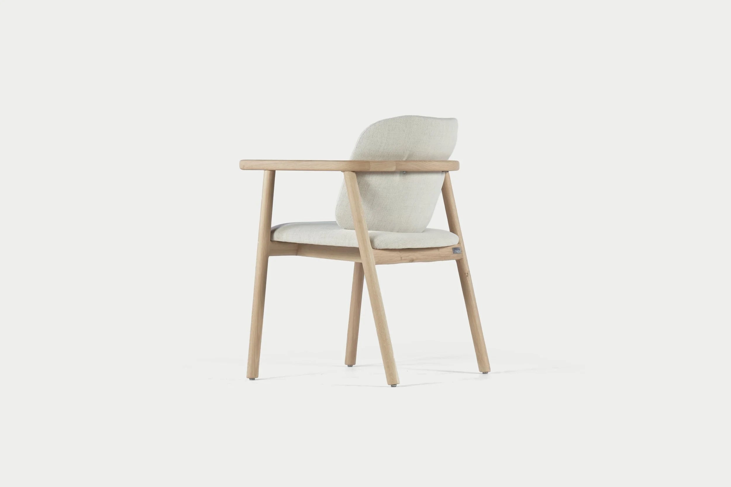 Velin / Massief Houten Designstoel met Gestoffeerde Rug