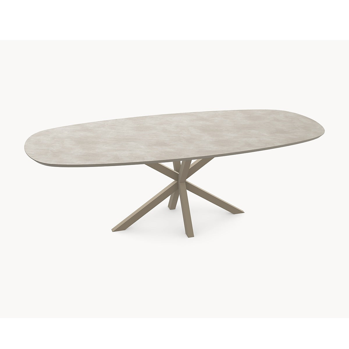 HPL dining table Casella Oak Brown - Danish Oval Straight - Wall oak - Japandi