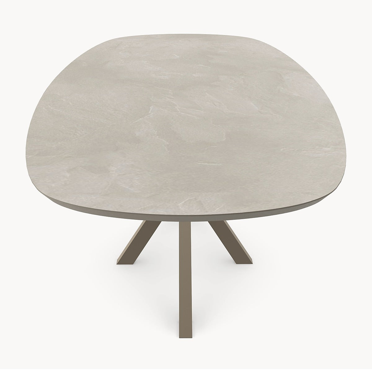 HPL eettafel Stonehaze Ivory - Deens Ovaal Recht - Matrix onderstel - foto 3