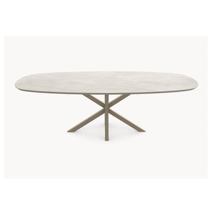 HPL eettafel Stonehaze Ivory - Deens Ovaal Recht - Matrix onderstel - foto 4