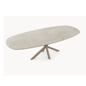 HPL eettafel Stonehaze Ivory - Deens Ovaal Recht - Matrix onderstel - foto 5