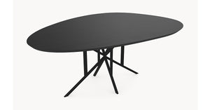 Melamine eettafel Black Oak - Kiezel A - Matrix Thin onderstel metaal — afbeelding 2 | Industrial Home