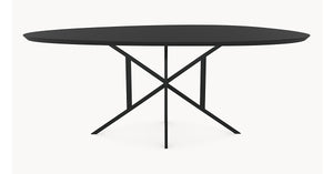 Melamine eettafel Black Oak - Kiezel A - Matrix Thin onderstel metaal — afbeelding 4 | Industrial Home