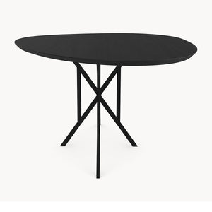 Melamine eettafel Black Oak - Kiezel A - Matrix Thin onderstel metaal — afbeelding 3 | Industrial Home