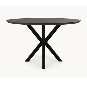 Melamine eettafel Casella Oak Chestnut Brown  - Rond - Matrix metaal — afbeelding 3 | Industrial Home