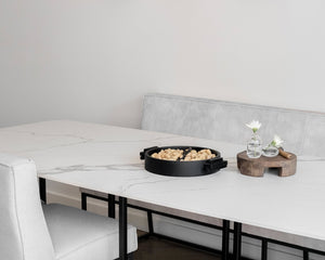 Keramische tafel Calacatta Glory - Recht Rond - T onderstel sfeerbeeld 4 - Industrial Home