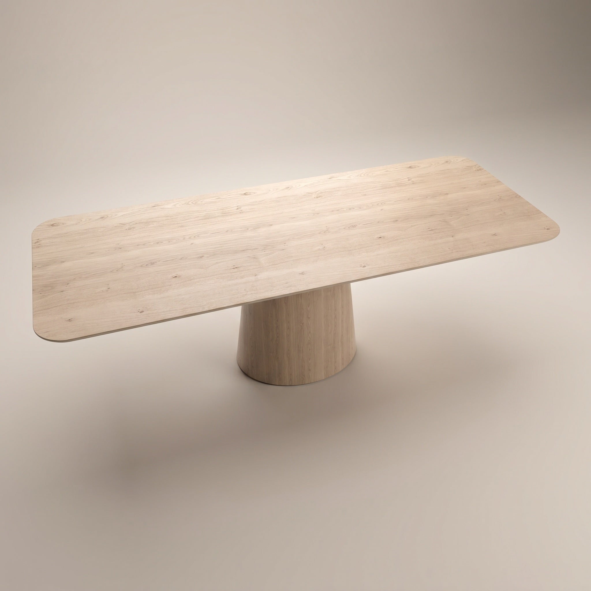 Eiken eettafel - Recht Rond - Cone eiken