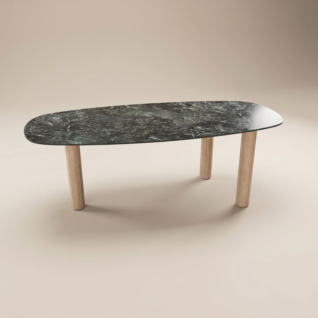 Keramiek eettafel Verde France - Deens Recht - Pole eiken