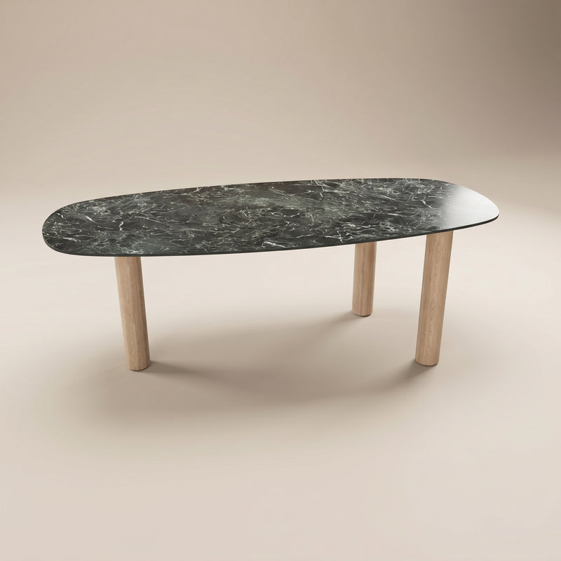 Keramiek eettafel Verde France - Deens Recht - Pole eiken | Industrial Home