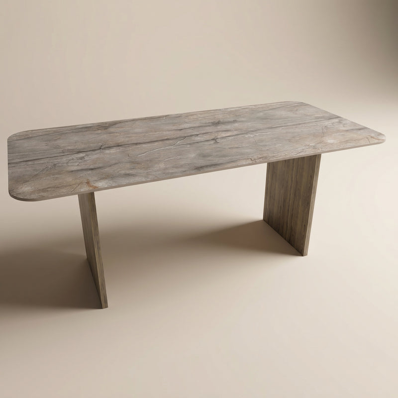 Keramische eettafel Silver Root Grey- Recht Rond - Wall eiken - Japandi | Industrial Home