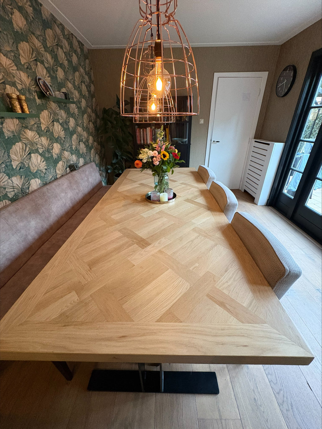 Visgraat eiken eettafel Versailles - Recht - Wall eiken