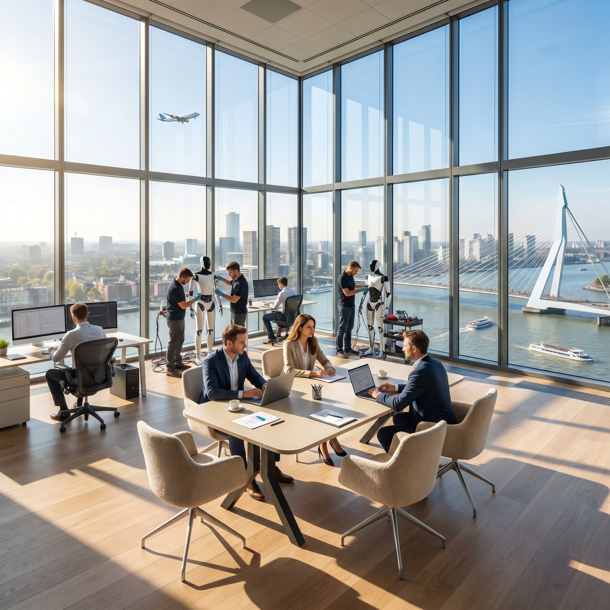 Melamin Esstisch Mojave - Gerade Radiusform - Y-Gestell Metall