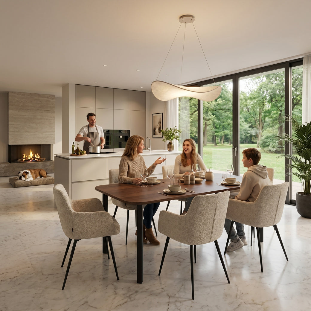 Walnoot massieve eettafel - Recht Rond - Hook