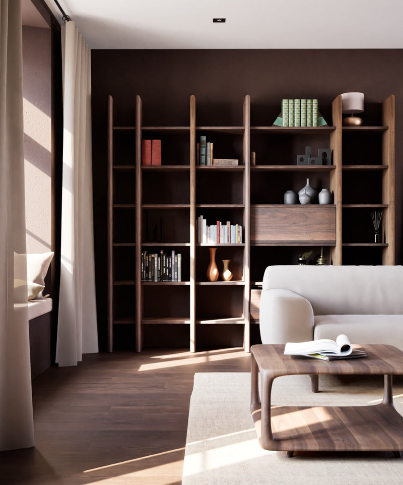 Walnoot houten boekenkast | Industrial Home