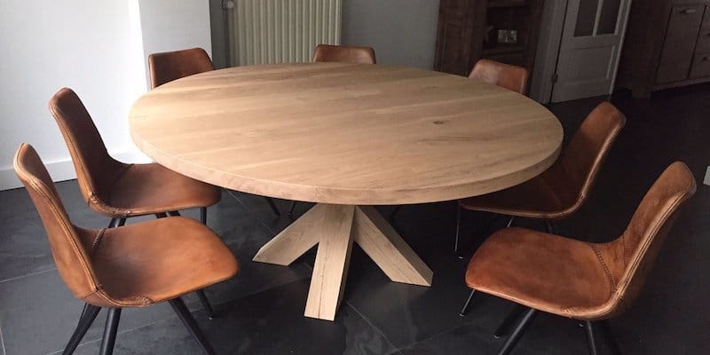 geweten aardolie Cordelia Eiken ronde tafel Rowy met eiken Matrix 4 cm online bestellen bij  Industrial-Home